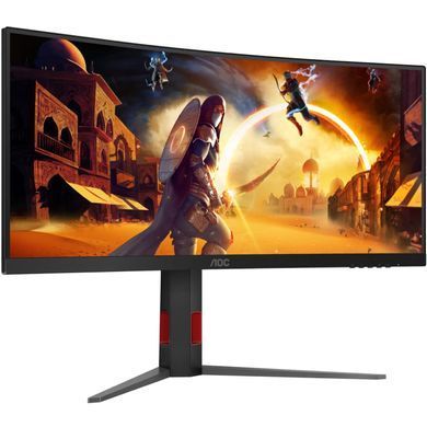 Монітор TFT 34" AOC, WQHD, Fast VA, вигн., 240Гц, 2хHDMI, DP, USB-hub, HAS, чорно-червоний (CU34G4Z) [405574]