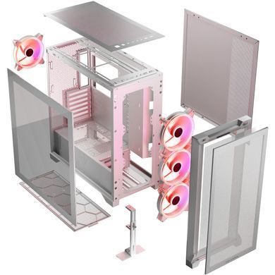 Корпус Modecom VOLCANO EXPANSE S ARGB 4x140mm fans MIDI USB 3.0x2+TYPE-C WHITE без БЖ ATX (AT-EXPANSE-SG-20-000000) [402984]