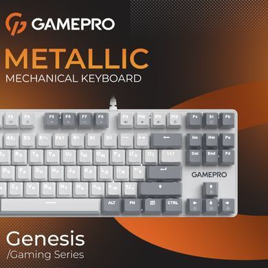 Клавіатура GamePro Genesis Metallic Outemu Red Swithes USB White (MK110W) [615505]