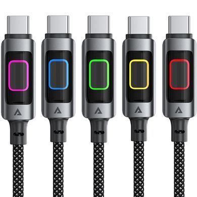 Кабель USB 2.0 AM-Type-C M, 1.2 м, 60W C21-04, aluminum alloy, color indicator, Black Acefast (6974316284673) [404582]