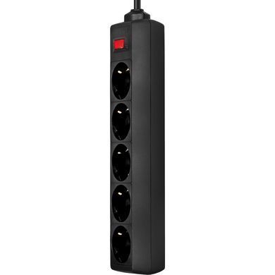 Мережевий фільтр Power filtr 3.0м Defender ES3, 5 розеток, вимикач, чорний (994850) [402641]