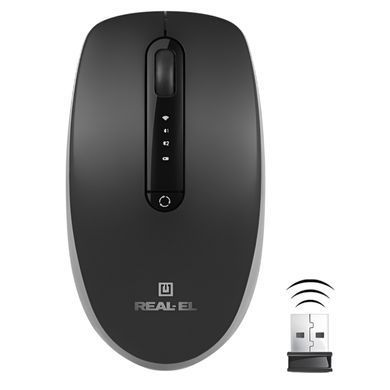 Миша бездротова REAL-EL RM-455W Black (EL123200047) [606720]