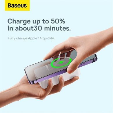 Зовнішній акумулятор Baseus Magnetic Mini Wireless Fast Charge Power Bank 20000mAh 20W White (PPCX150002) [806195]