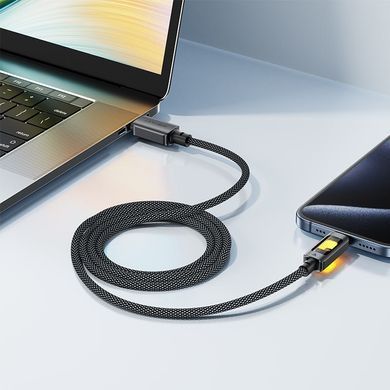 Кабель USB 2.0 AM-Type-C M, 1.2 м, 60W C21-04, aluminum alloy, color indicator, Black Acefast (6974316284673) [404582]