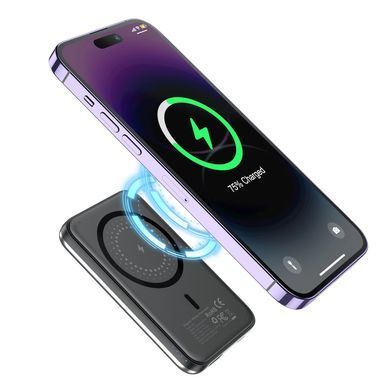 УМБ Choetech Magnetic Wireless 5000mAh USB-A,USB-C In/Out B655 mini silver (6932112104779) [404960]