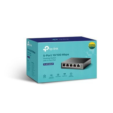 5-портовий настільний комутатор з 4 РоЕ портами, (TL-SF1005LP) [500887]