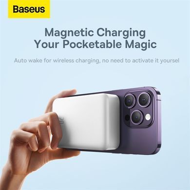 Зовнішній акумулятор Baseus Magnetic Mini Wireless Fast Charge Power Bank 20000mAh 20W White (PPCX150002) [806195]