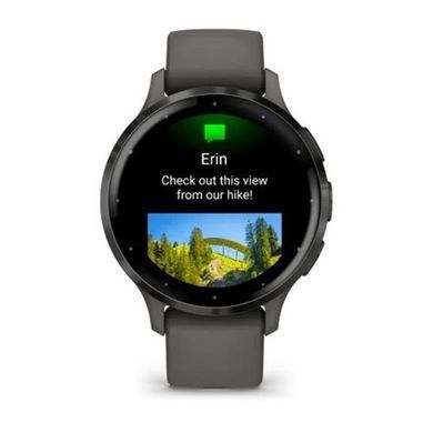 Смарт-годинник Garmin Venu 3s Silver Stainless Steel Bezel with Pebble Gray Case and Silicone Band (010-02785-50) [613053]