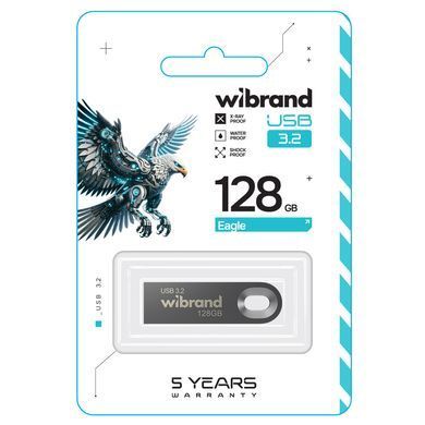 Флеш-накопичувач Wibrand USB 3.2 Gen1 Eagle 128GB Grey (WI3.2/EA128U10G) [803042]