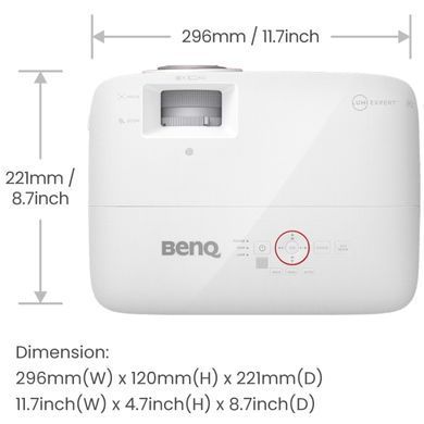 Проєктор BENQ TH671ST, короткофокусний, DLP,1080P,ANSI 3000Lm,10000:1, 2хHDMI, USB,16:9, білий (9H.JGY77.1HE) [403119]