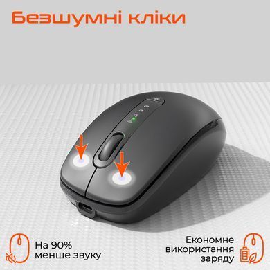 Миша бездротова Meetion BTM100R Black/Steel Gray (MT-BTM100R-A) [618279]