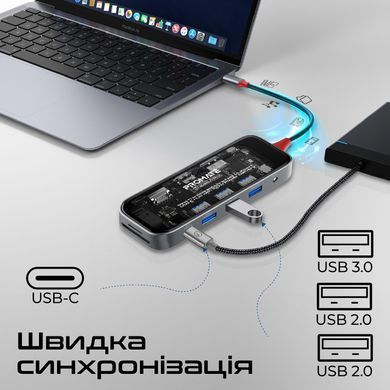 USB-хаб Promate USB Type-C Grey (transhub-pro) [605172]
