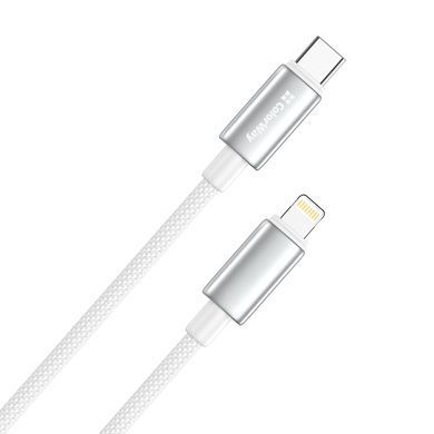 Кабель ColorWay USB Type-C - Lightning (M/M), zinc alloy braided, 3А, 2 м, White (CW-CBPDCL099-WT) [619970]