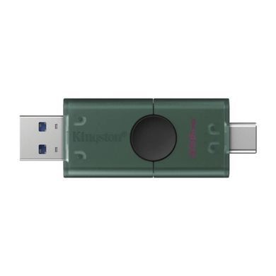 Флеш-накопичувач Kingston 256GB DataTraveler DuoG2 USB-A + USB-C 3.2 Gen 1 Black/Green (DTDEG2/256GB) [805724]