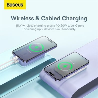 Зовнішній акумулятор Baseus Magnetic Mini Wireless Fast Charge Power Bank 20000mAh 20W White (PPCX150002) [806195]