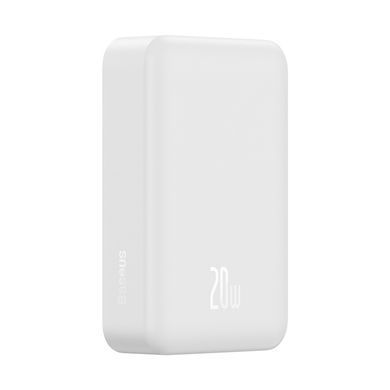 Зовнішній акумулятор Baseus Magnetic Mini Wireless Fast Charge Power Bank 20000mAh 20W White (PPCX150002) [806195]