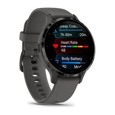 Смарт-годинник Garmin Venu 3s Silver Stainless Steel Bezel with Pebble Gray Case and Silicone Band (010-02785-50) [613053]