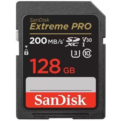 Карта пам'яті SanDisk SD 128GB C10 UHS-I U3 R200/W90MB/s Extreme Pro V30 (SDSDXXD-128G-GN4IN) [110039]