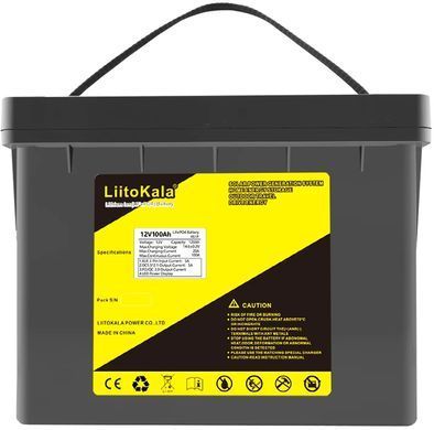Акумуляторна батарея LiitoKala LiFePO4 DC-12V100Ah, LED, XLR 3PIN, DC5.5 * 2.1/2 5A, USB3.0/1 18W, P (DC-12V100Ah LiFePO4) [404118]