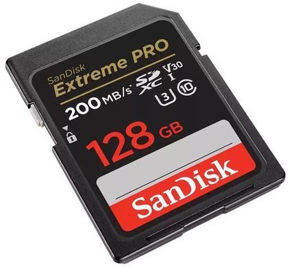 Карта пам'яті SanDisk SD 128GB C10 UHS-I U3 R200/W90MB/s Extreme Pro V30 (SDSDXXD-128G-GN4IN) [110039]