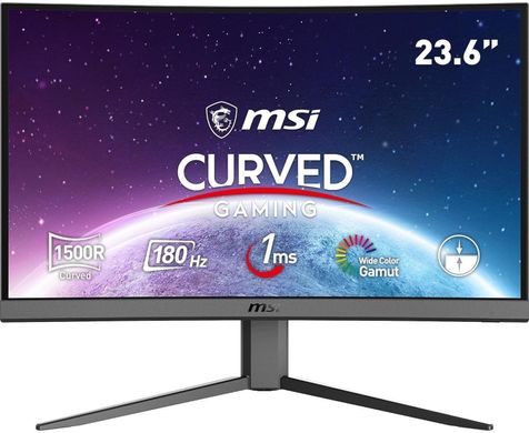 MSI Монітор 23.6" G24C4-E2 2xHDMI, DP, Audio, VA, 180Hz, 1ms, sRGB 112%, CURVED, AdaptiveSync (9S6-3BA01T-067)