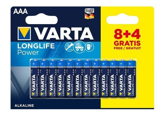 Батарейка Varta Longlife Power лужна AAA блістер, 12 шт (04903121472) [113340]
