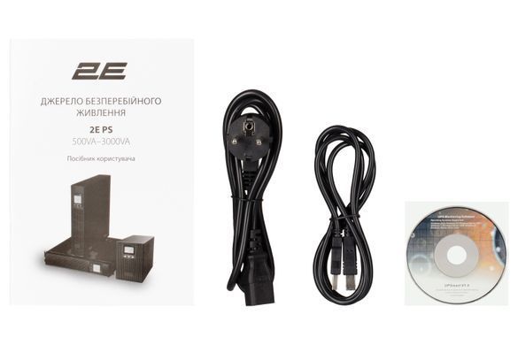 Джерело безперебійного живлення 2E PS3000RT, 3000VA/2400W, RT3U, LCD, USB, 3xC13, 3xSchuko (2E-PS3000RT) [103011]