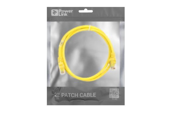 Патч-корд 2E САТ 6, UTP, 1м, 26AWG, RJ45, 7/0.16, Cu, PVC, жовтий (2E-PC6COP-100YLW) [109847]