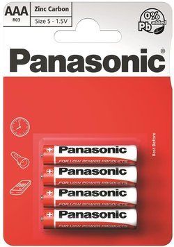 Батарейка Panasonic RED ZINC вугільно-цинкова AAA(R3) блістер, 4 шт. (R03REL/4BP) [113373]