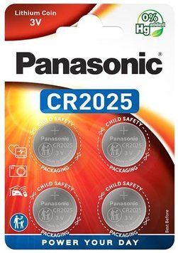 Батарейка Panasonic літієва CR2025 блістер, 4 шт. (CR-2025EL/4B) [113421]