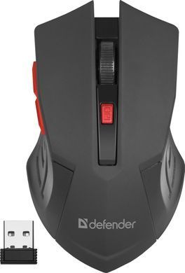 Мишка Defender Accura MM-275, бездротова, 6 кн. до 1600 dpi, червоний (52276) [401113]
