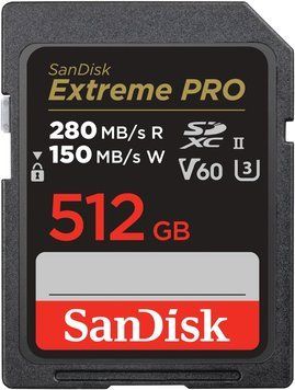 Карта пам'яті SanDisk SD 512GB C10 UHS-II U3 R280/W150MB/s Extreme Pro V60 (SDSDXEP-512G-GN4IN) [109477]