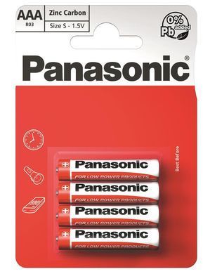 Батарейка Panasonic RED ZINC вугільно-цинкова AAA(R3) блістер, 4 шт. (R03REL/4BP) [113373]