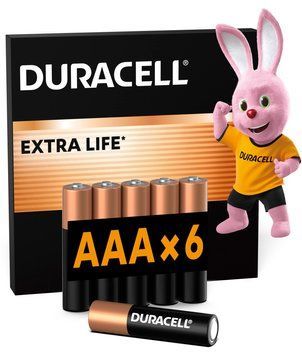 Лужні батарейки Duracell AAA, 6 шт (5020638/5016900/5007758/5014444) [203677]