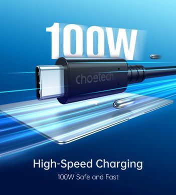 Кабель USB 4.0 Thunderbolt Type-C M-M, 0,8 м, 240W Gen 3, 40Gbps 8K@60Hz Choetech (XCC-1028) [405431]