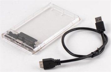 Зовнішній карман USB3.0 для HDD/SSD SATA 2.5" AgeStar Transparent (3UB2P4) [621769]