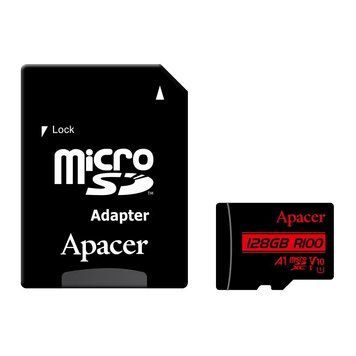 Карта пам'яті microSDXC (UHS-1) Apacer 128Gb class 10 V10 A1 R100MB/s (adapter SD) (AP128GMCSX10UB-R) [802847]