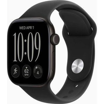 Смарт-годинник Apple Watch Series 12 GPS 46mm Black Aluminium Case with Black Sport Band - M/L (MJEL4RK/A) [733391]