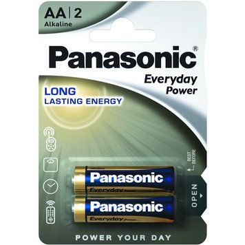 Батарейка AA, 1.5V, EVERYDAY POWER лужна, Panasonic, блістер, 2 шт. (LR6REE/2BR) [404837]