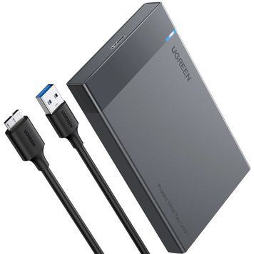 Зовнішня кишеня Ugreen для 2.5" HDD/SSD USB 3.0 US221 Black (30848) [616246]