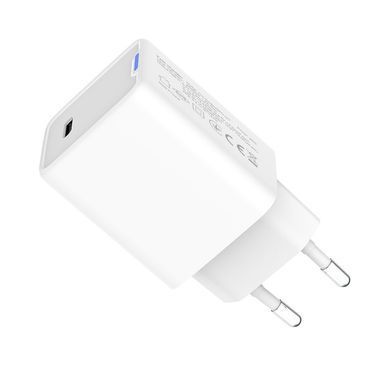 Мережевий зарядний пристрій ColorWay GaN Mini 65W PD Port PPS USB-C White (CW-CHS049PD-WT) [603351]