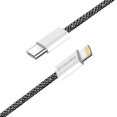 Кабель ColorWay Lightning + USB Type-C (M/M), 3.0 А, 1 м, Black (CW-CBPDCL061-BK) [604169]
