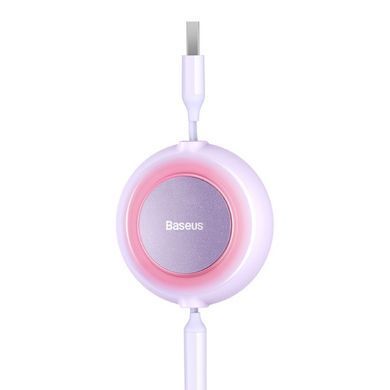 Кабель Baseus Bright Mirror 2 Series Retractable 3-in-1 Fast Charging Data Cable USB to M+L+C 3.5A 1.1m Purple (CAMJ010005) [802621]