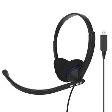 Гарнітура комп'ютерна стерео On-ear Koss CS200 USB, Uni Mic, 2.4м, Чорний (194390.101) [107230]