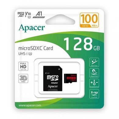 Карта пам'яті Apacer microSD 128GB C10 UHS-I R100MB/s + SD (AP128GMCSX10UB-R) [108941]