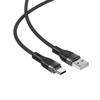 Кабель ACEFAST C11-04 USB to Type-C 3A, 1.2m, nylon + PVC, zinc connectors, Black (6974316280224) [802261]