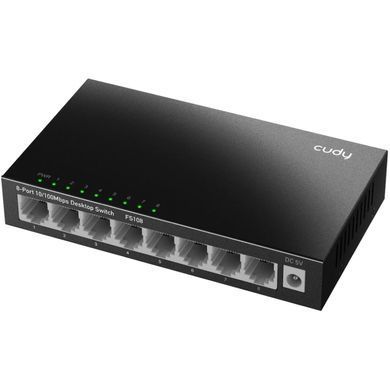 Комутатор Cudy, 8 портовий 10/100 Mbps Metal Switch (FS108) [403232]