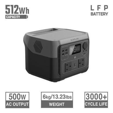 Зарядна станція EcoFlow River 2 Max, 512Wh, 500W, LiFePO4_EU (RIVER2Max_EU) [610620]