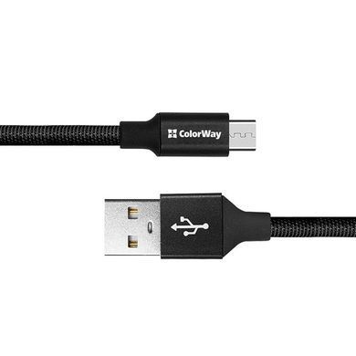 Кабель ColorWay USB - micro USB (M/M), 2.4 А, 0.25 м, Black (CW-CBUM048-BK) [603887]