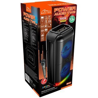 Акустична система 1.0 Media-Tech 50W, Bluetooth/FM/MP3/AUX/SD/USB/КАРАОКЕ/LED, чорна (MT3183) [405185]